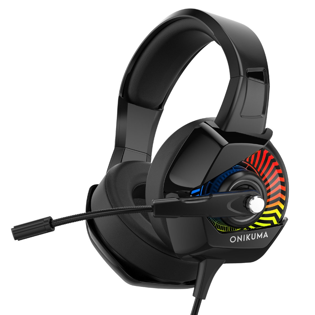 ONIKUMA [K6-BLK-RGB] 電競級 (RGB變色) 耳機麥克風 3.5mm單插/雙插同時兼容遊戲耳機