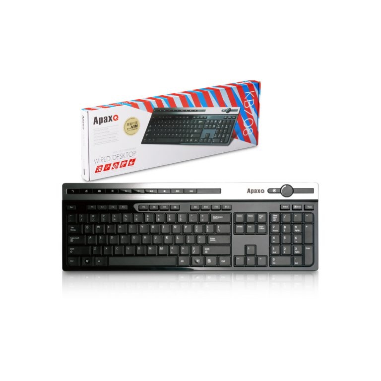 ApaxQ KB708-SLV-B Multimedia Keyboard With Metal P