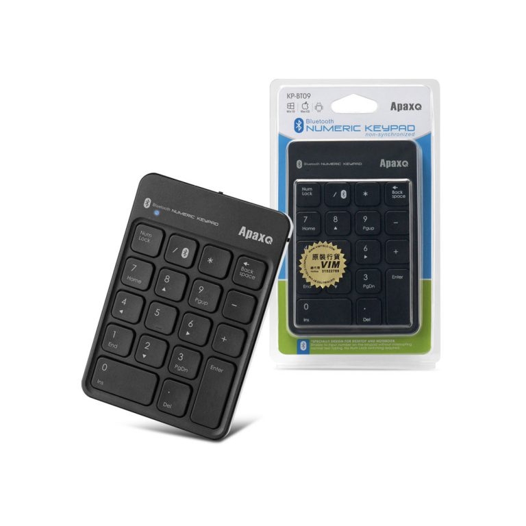 ApaxQ KP-BT09-B  Bluetooth Wireless Keypad 無線數字鍵盤 - BLACK