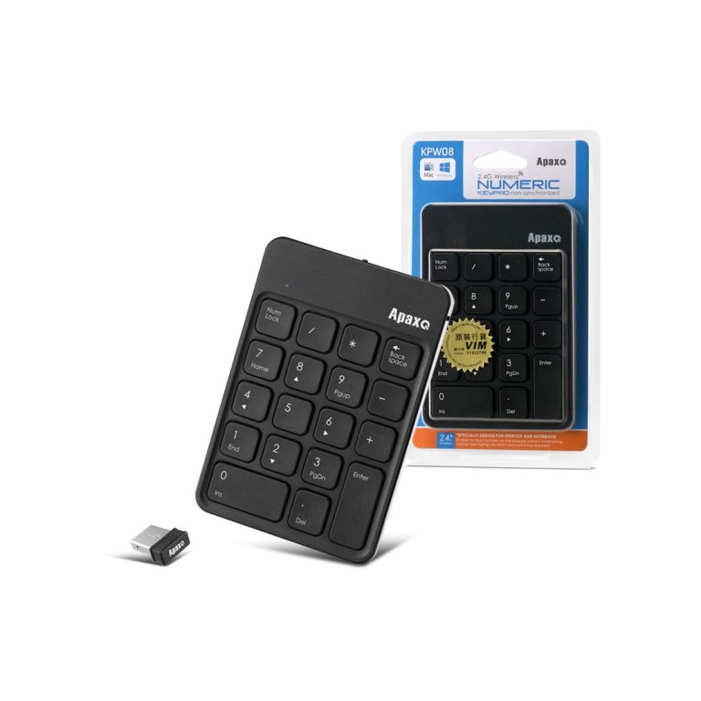 ApaxQ KPW08-B  2.4G Wireless Keypad 無線數字鍵盤 - BLACK