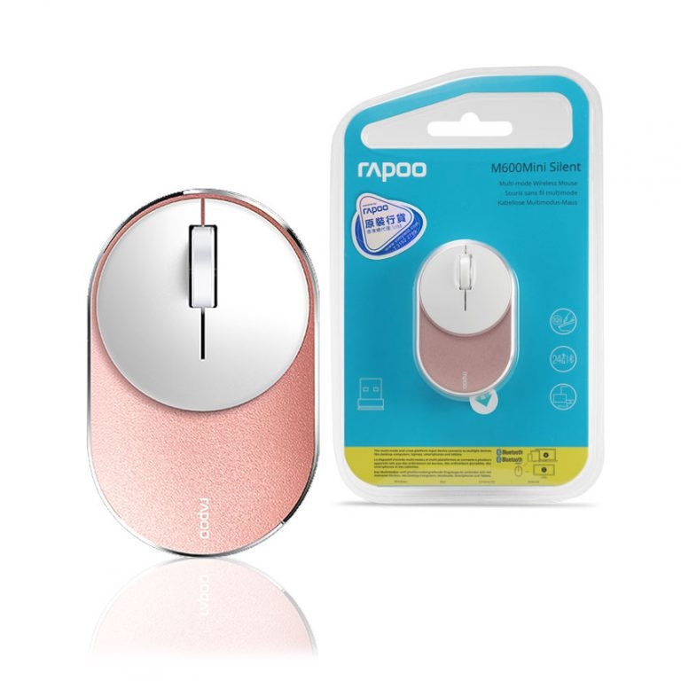 RAPOO - M600 藍牙+2.4G(三通道)迷你靜音光學滑鼠 – 粉紅色