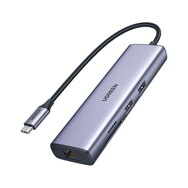 UGREEN - CM512 [90568] USB 7 in 1 Type-C to LAN, HDMI, USB x 2, SD card, TF card, Type-C (PD 100W) HUBS