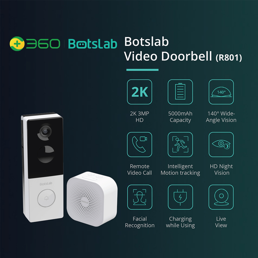 360 - R801 智能門鈴 Video Doorbell 2K