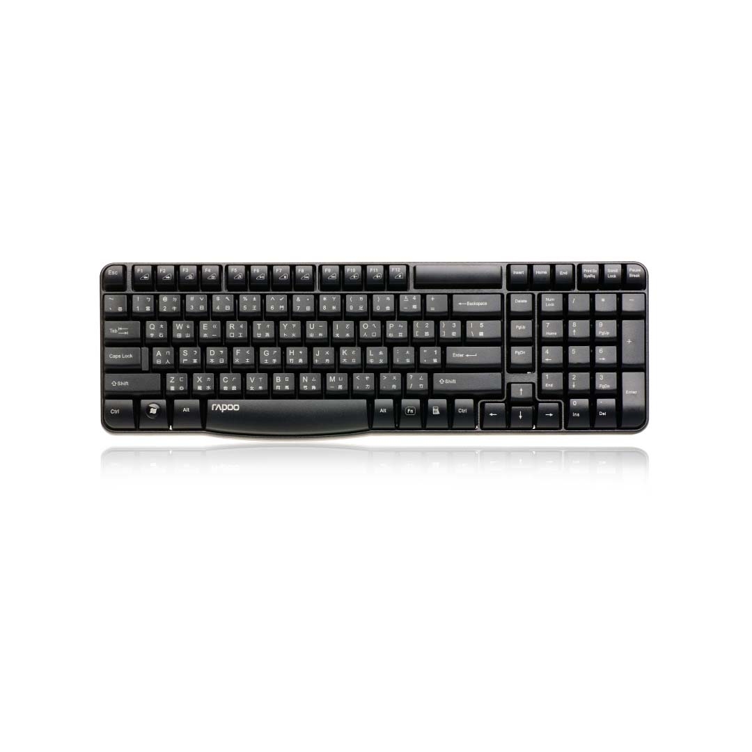 RAPOO [E1050-B] 2.4G Wireless Keyboard 無線多媒體鍵盤 - Black