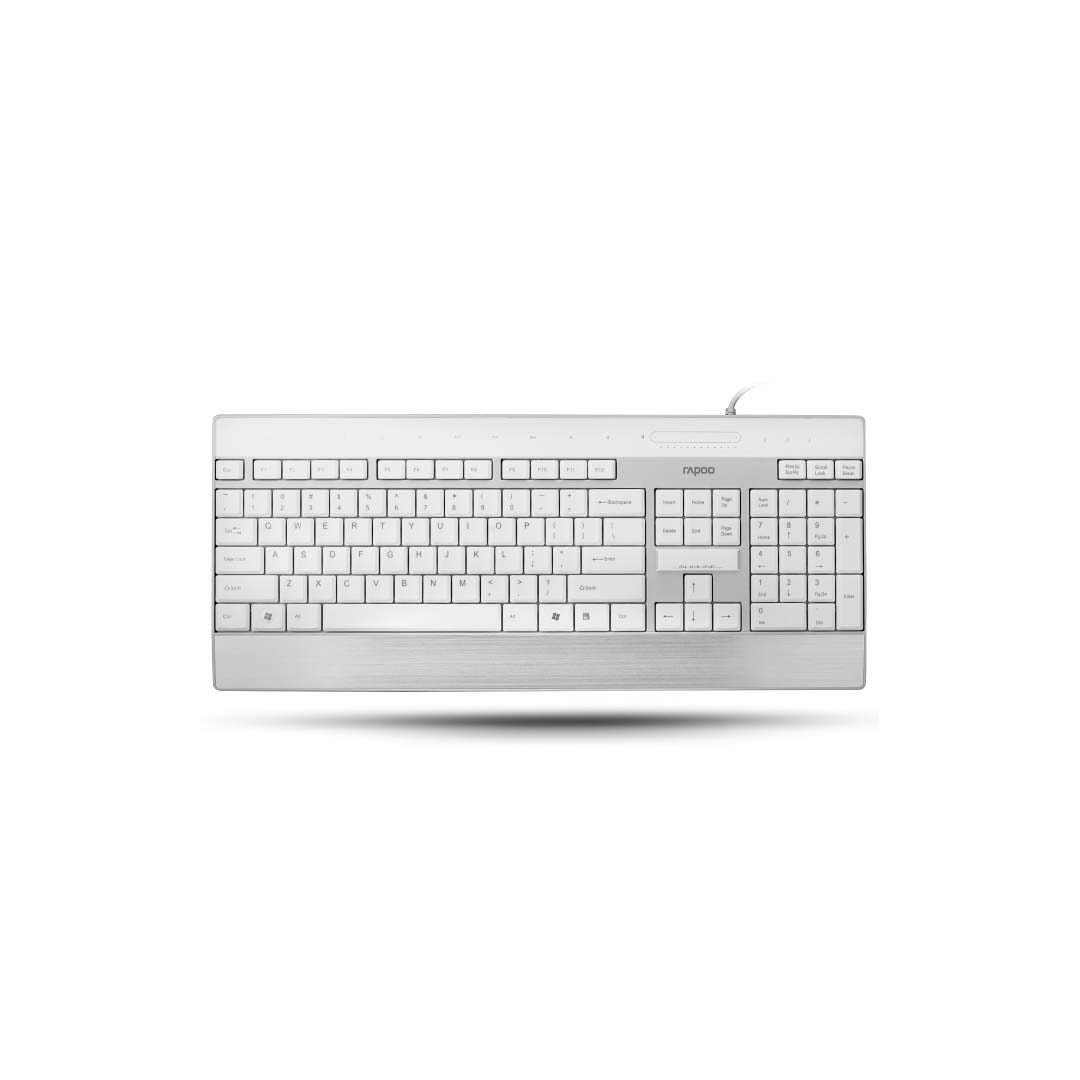 RAPOO N2200-W Wire Slim Keyboard - Multimedia 超薄輕觸多媒體鍵盤 – 白色