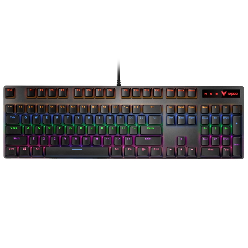 RAPOO [V500PRO] 合金磨沙面板 RGB背光青軸機械鍵盤