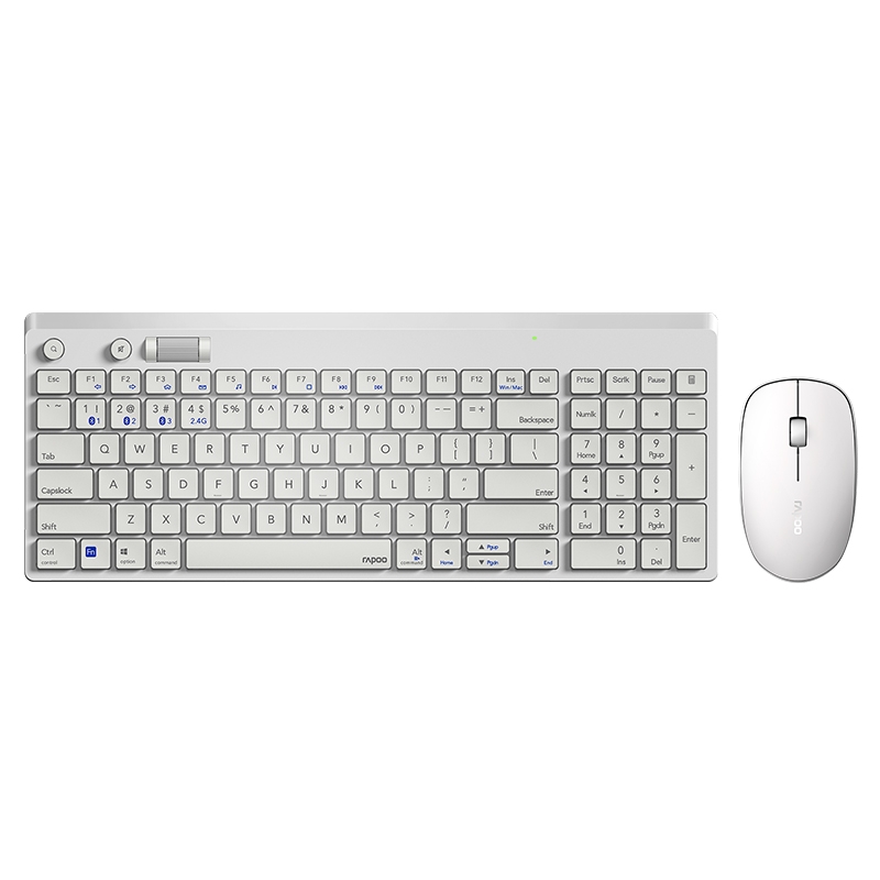 RAPOO [8050T-W] Tri-Mode 三模式鍵鼠無線桌面套裝 Mac/Win - 白色